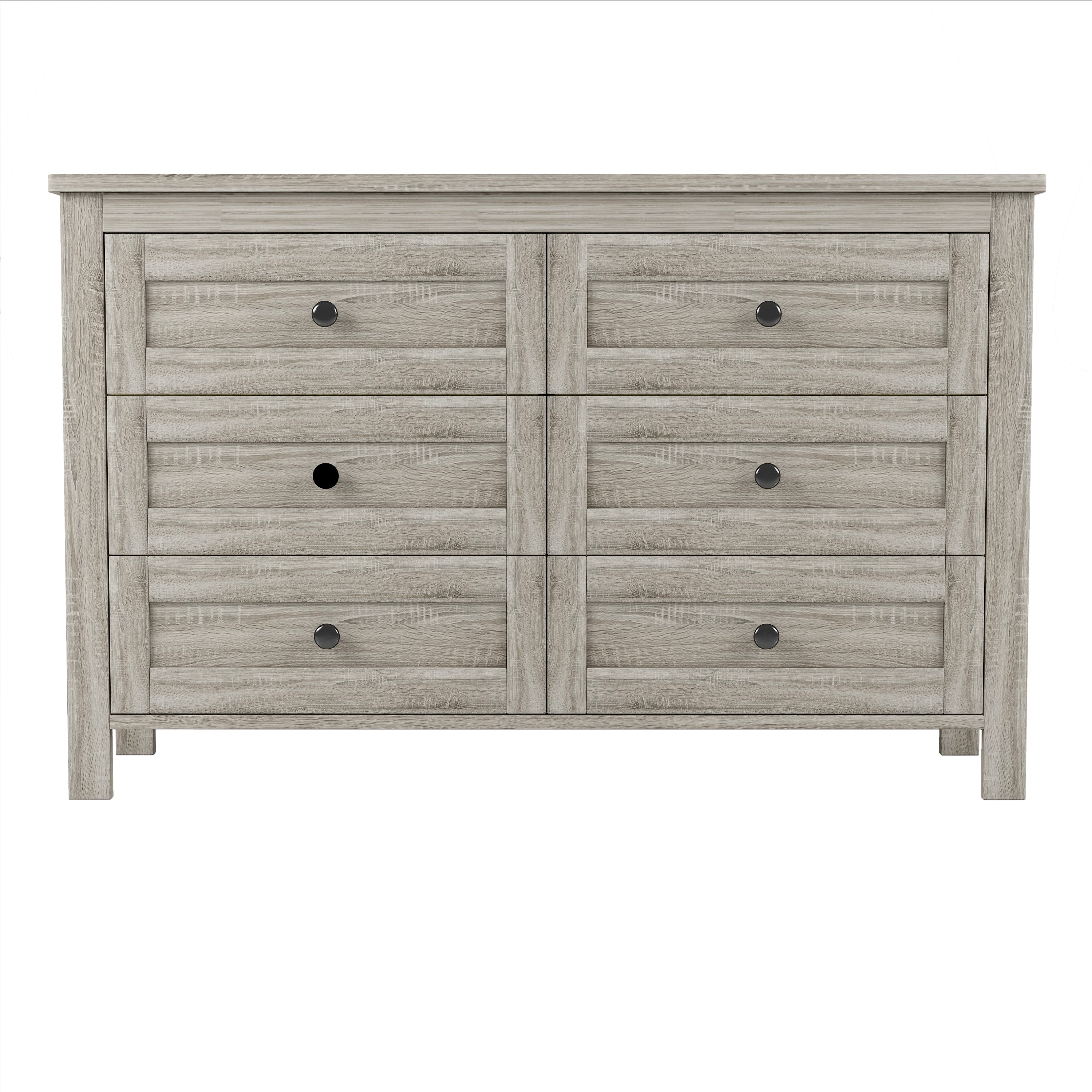 3-Pieces Bedroom Sets Full Size Farmhouse Platform Bed with Double Sliding Door Storage Headboard and Charging Station, Storage Nightstand and Dresser, Antique Gray(Old SKU HL000091AAG)