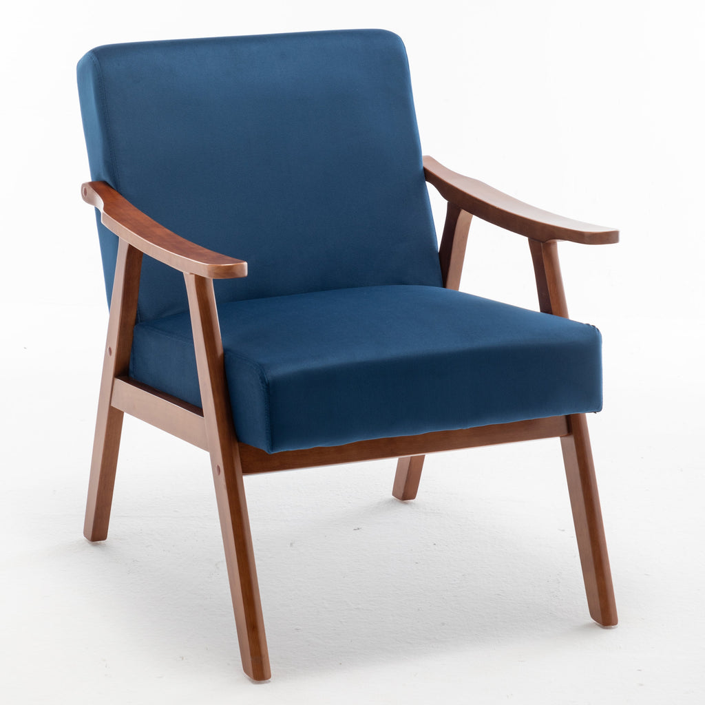 Mid-Century Modern Chair, Living Room Chair with Solid Wood Frame, Accent Chair Extra-Thick Backrest, Wingback Chair for Bedroom, Reading Room, Living Room, Lounge Chair Indoor