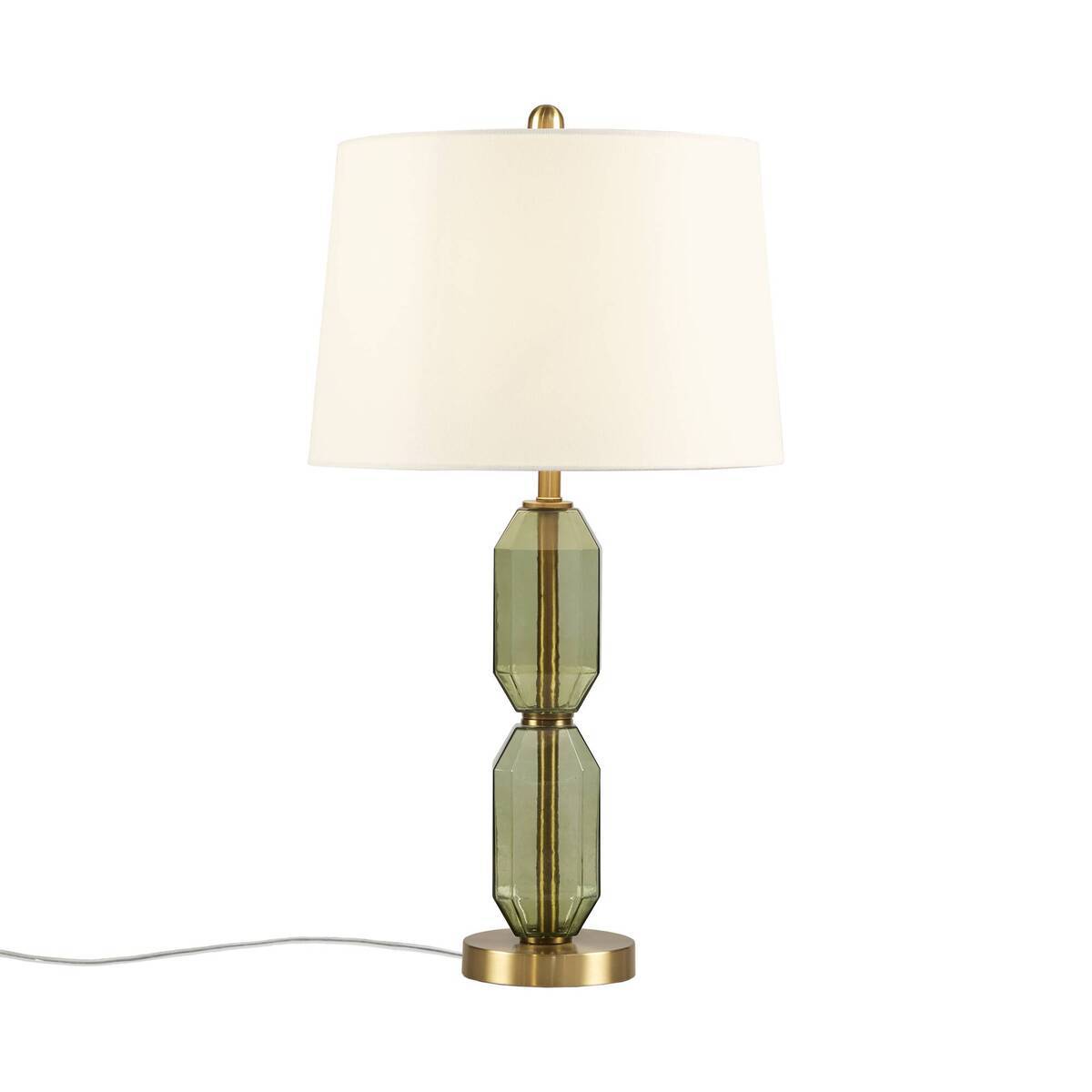 Faceted Green Glass Table Lamp Green See below