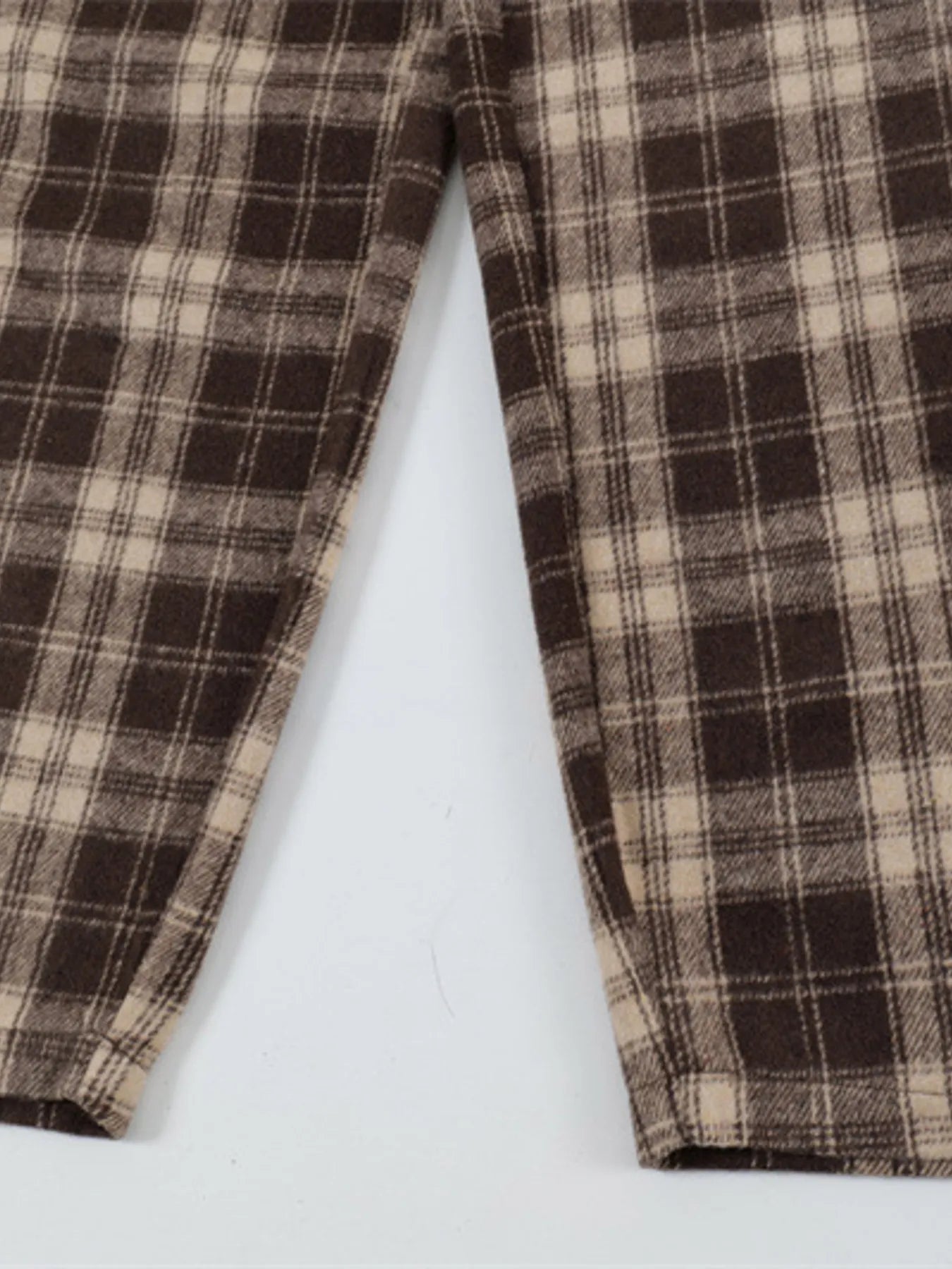 Relaxed Plaid Wide Leg Pants