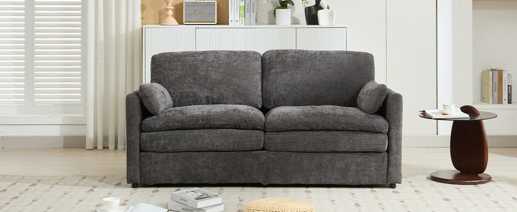 68.1' Cozy Upholstered Loveseat Sofa Oversized Comfy Comfy Cloud Sofa Double Cushion Loveseat Sofa Plush Cushion Sofa Couch for Living Room, Grey