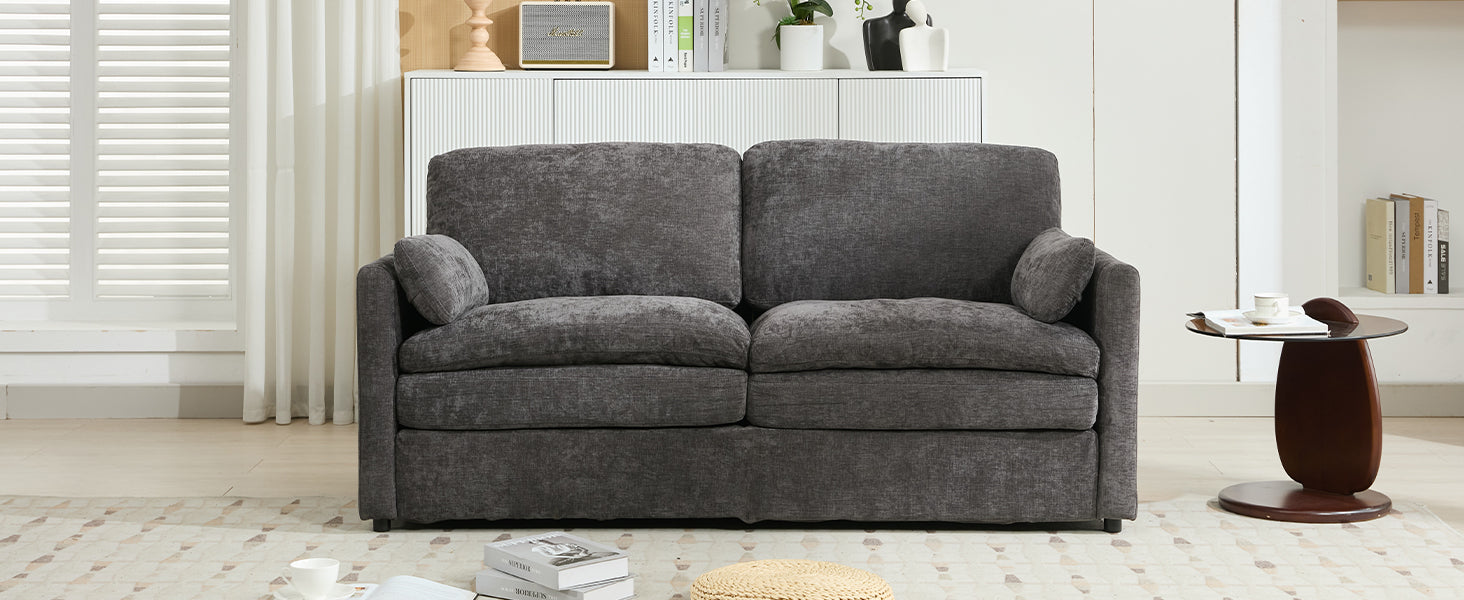 68.1' Cozy Upholstered Loveseat Sofa Oversized Comfy Comfy Cloud Sofa Double Cushion Loveseat Sofa Plush Cushion Sofa Couch for Living Room, Grey