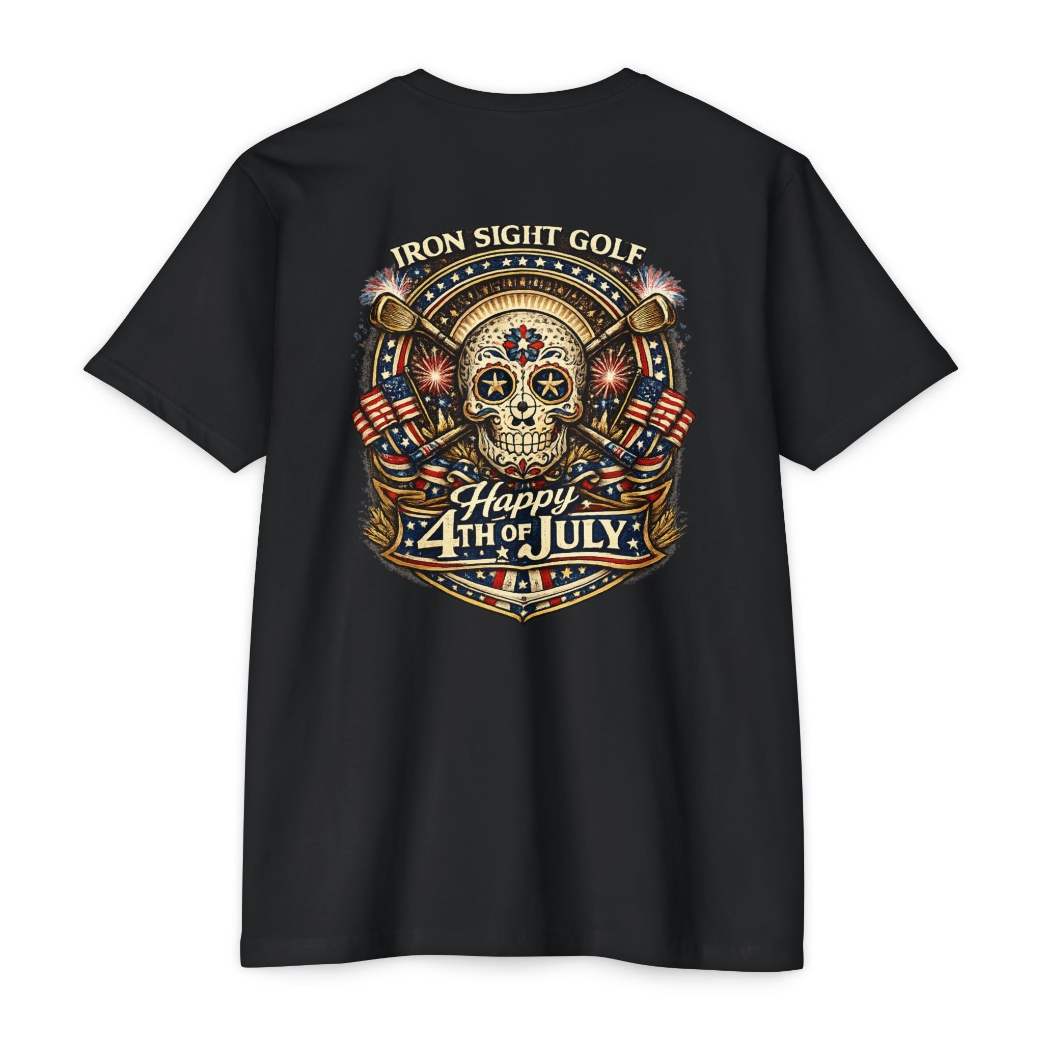 4th of July American Freedom Golf T-Shirt — Iron Sight Aztec Design