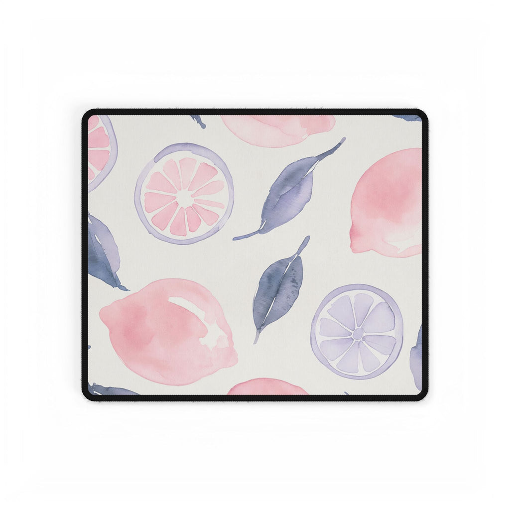Pink Citrus Desk Mat | Pastel Lemon Coquette Mouse Pad for Cute Workspaces