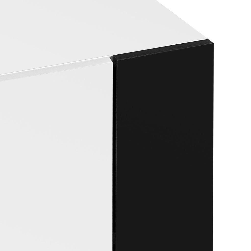 ON-TREND Modern TV Stand with 34.2" Non-heating Electric Fireplace, High Gloss Entertainment Center with 2 Cabinets, Media Console for TVs up to 78", White