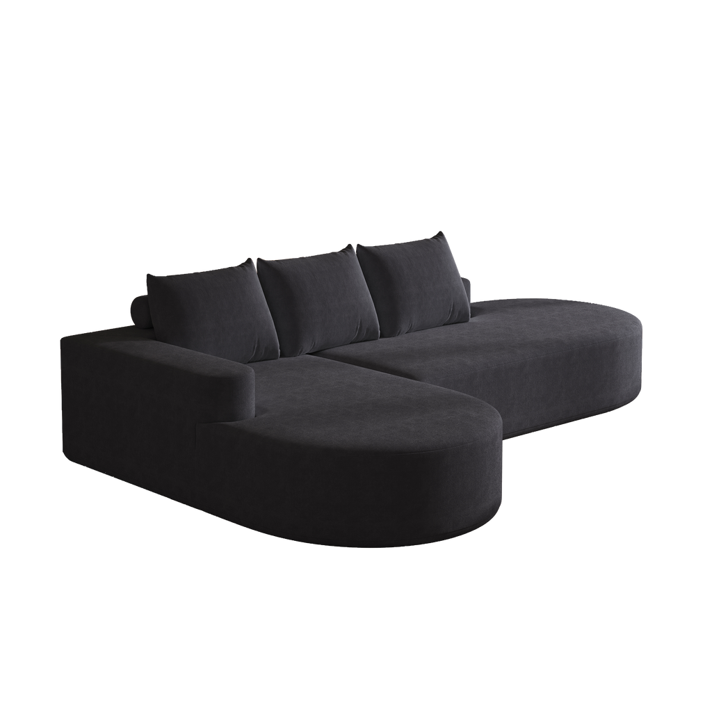 Modern Curved sofa ,Chenille Upholstered Sectional Sofa Couch Set,Modular 108.5' L Shaped Sectional Living Room Sofa Set With 3 Pillows,Free Combination Sofa Couch for Living Room,Bedroom