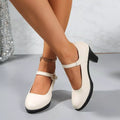Buckle Block Heels Pumps