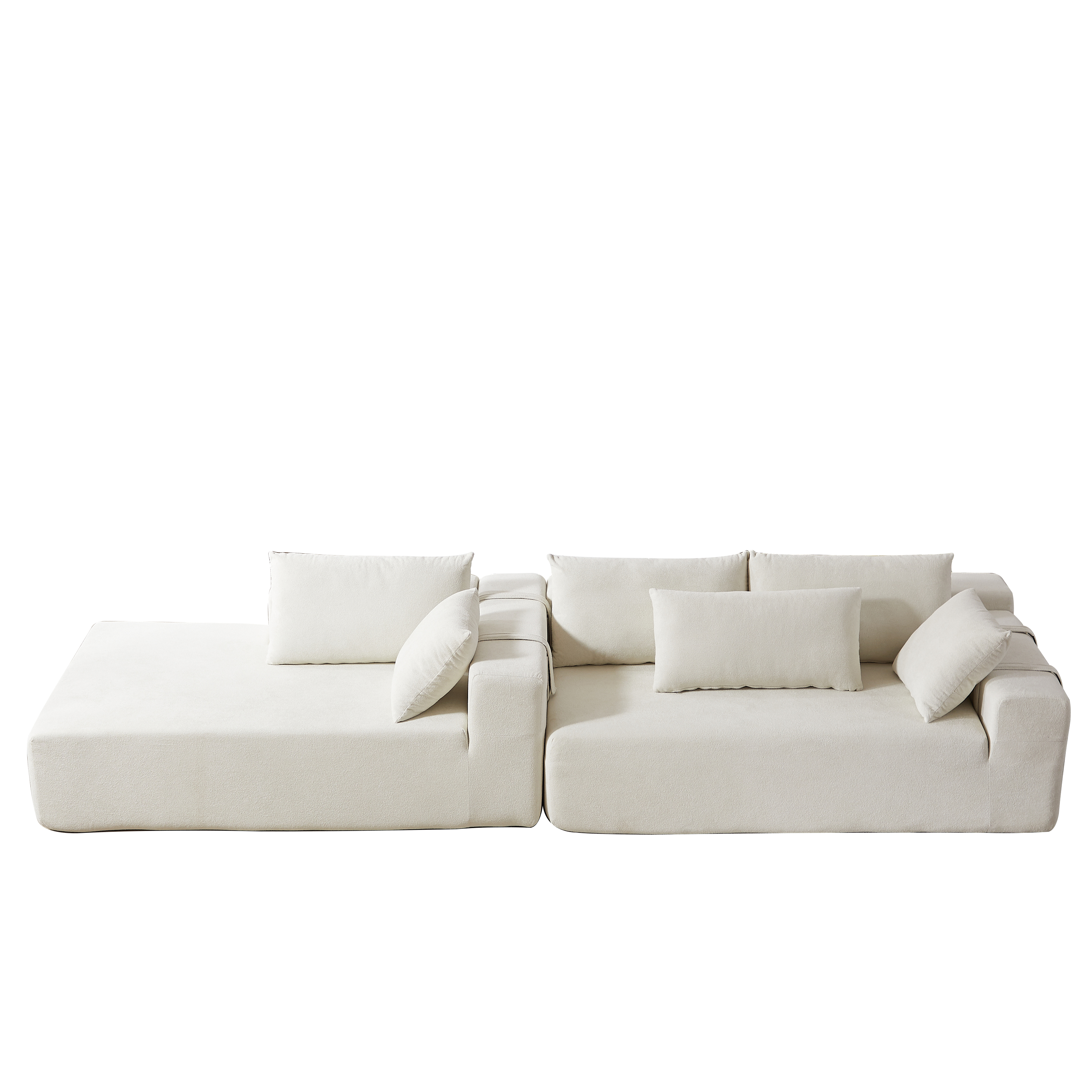 Modern Chenille Upholstered Sectional Sofa Couch Set,Modular 108' L Shaped Sectional Living Room Sofa Set With 6 Pillows,Free Combination Sofa Couch for Living Room,Bedroom(Left Chaise)