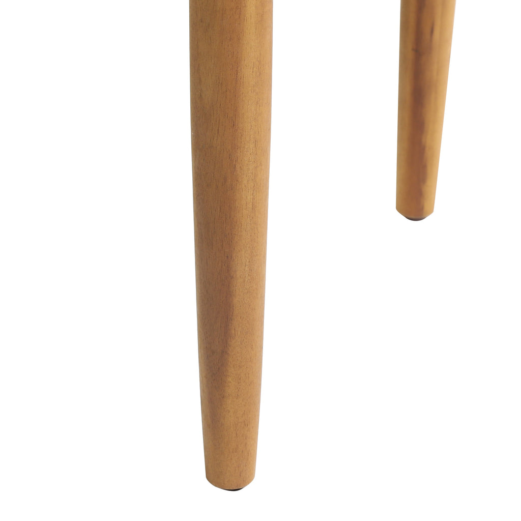 Outdoor Square Side Table with Slatted Top and Wood Frame, Teak