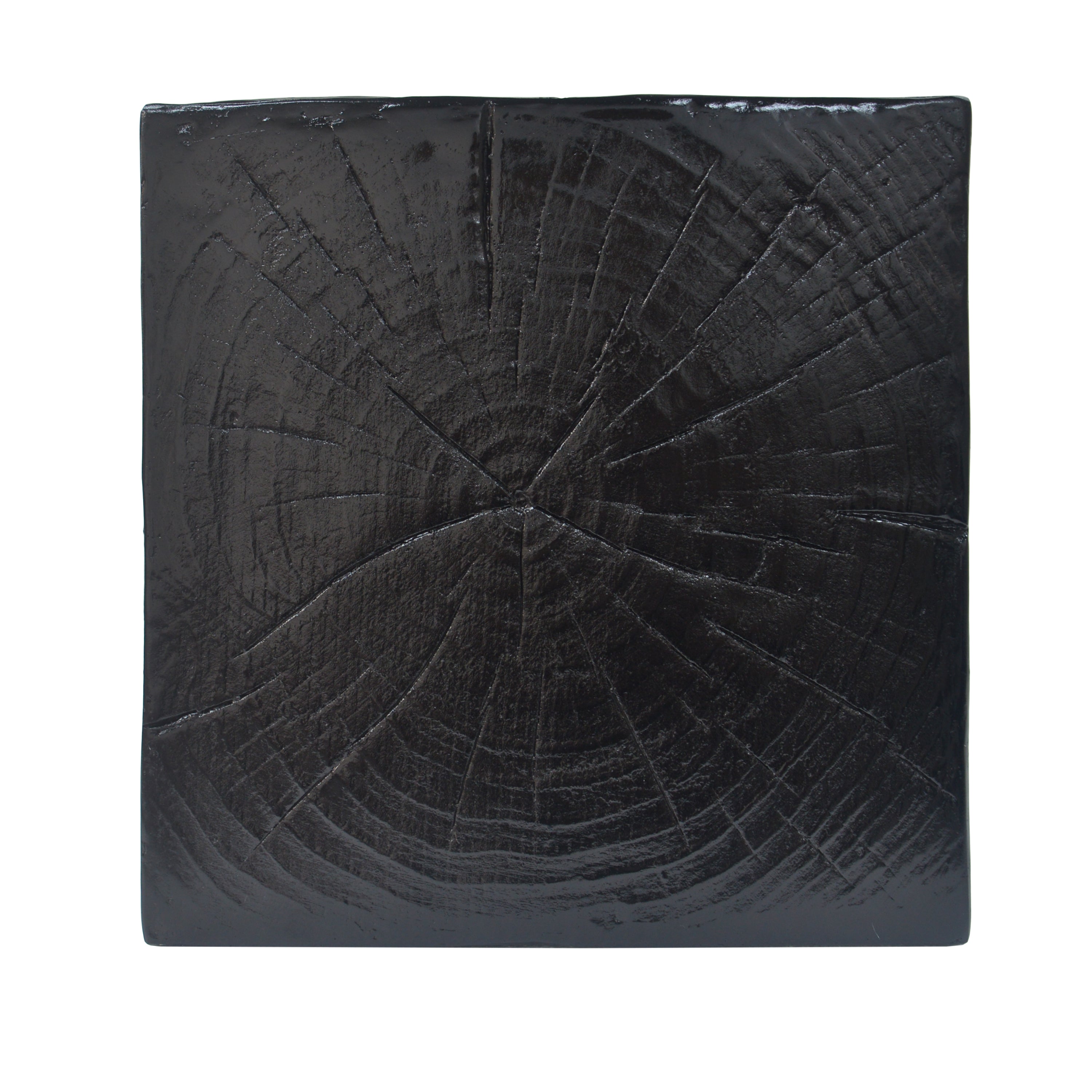 Wood-Look Square-Column MGO End Table,  H27.75',Wood-Like Distressed Finish, Mix with Different Heights, Indoor Outdoor Use,Black Color