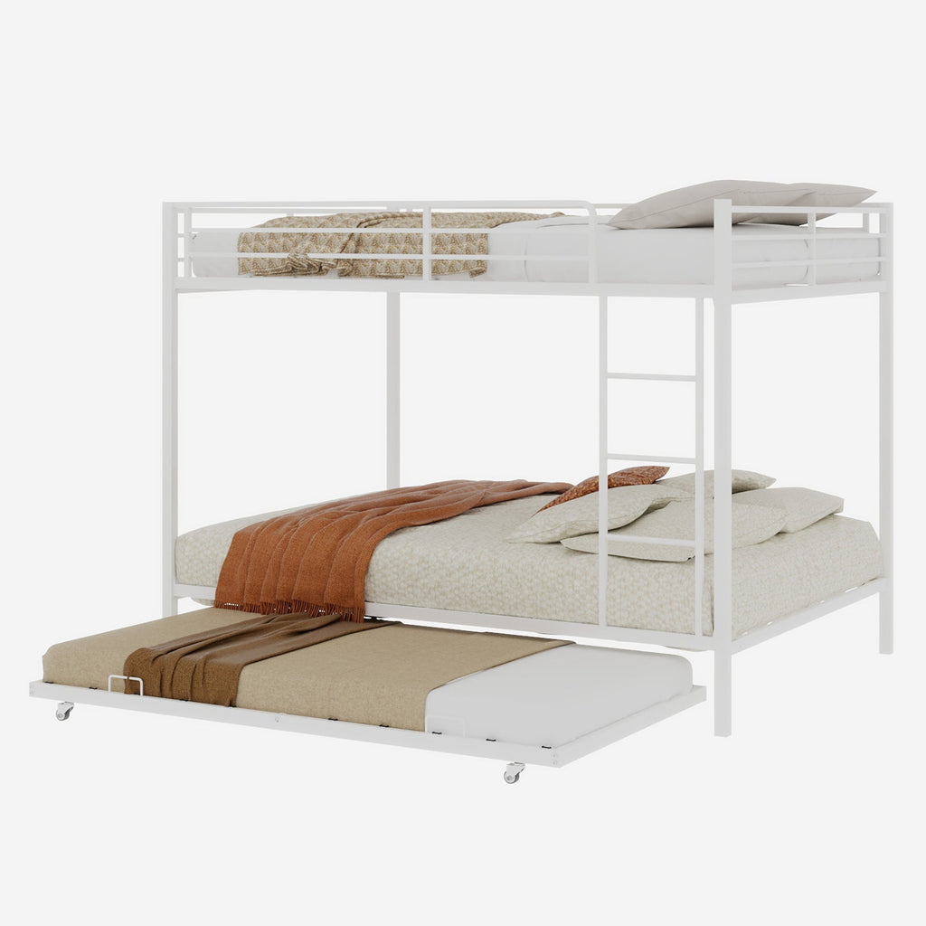Durable Square Tube Iron Bunk Bed Featuring Safety Rails, Modern Minimalist Look, Ideal for Kids Room, Guest Room or Shared Space, Easy Assembly & Long - Lasting Performance-Queen size: 153cm*203cm