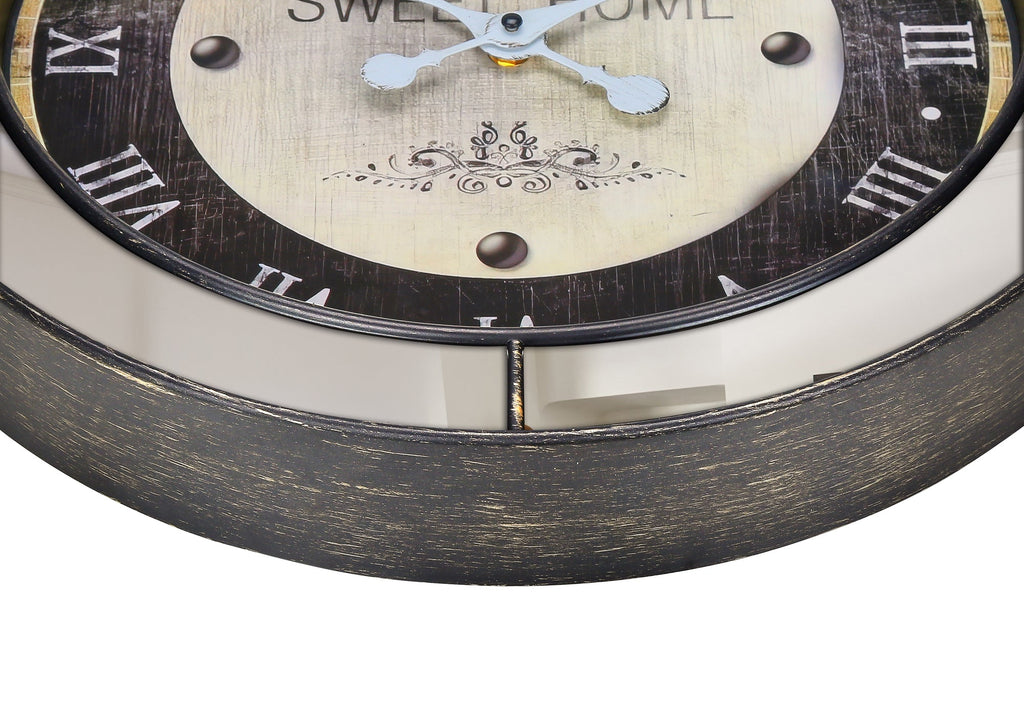 Clocks, 18' Round, Wall Clock, Brown, Mirror, Transitional
