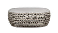 Willow 40.5' Oval Woven Patio Coffee Table, Light Beige Olefin