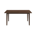Carlos Mid-Century Modern Solid Wood Dining Table with Beveled Edges in Brown