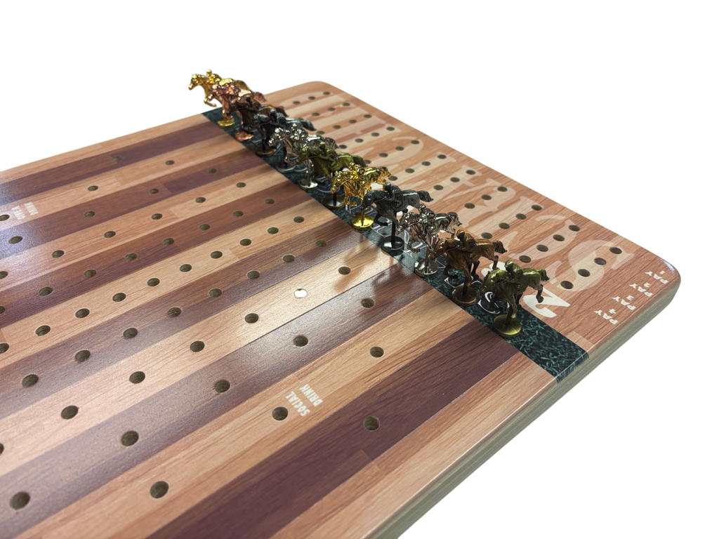 The Horse Race Party Game Brown Striped Track Edition