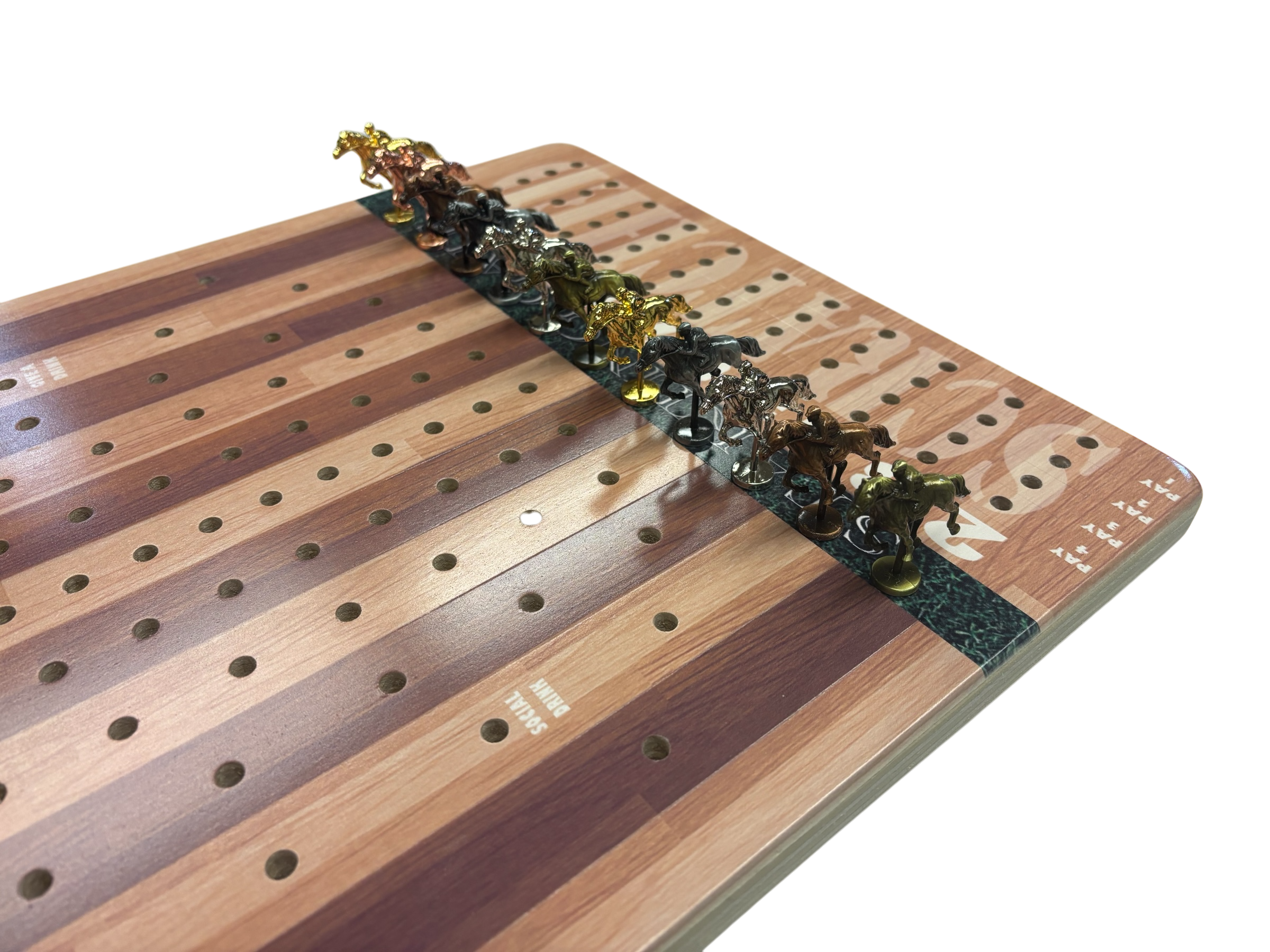 The Horse Race Party Game Brown Striped Track Edition