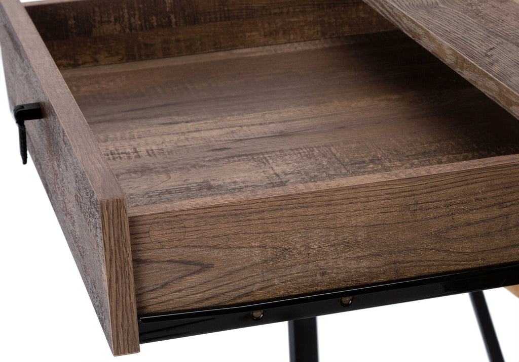 Computer Desk, Home Office, Laptop, Storage Drawers, 48'l, Work, Brown Laminate, Black Metal, Transitional