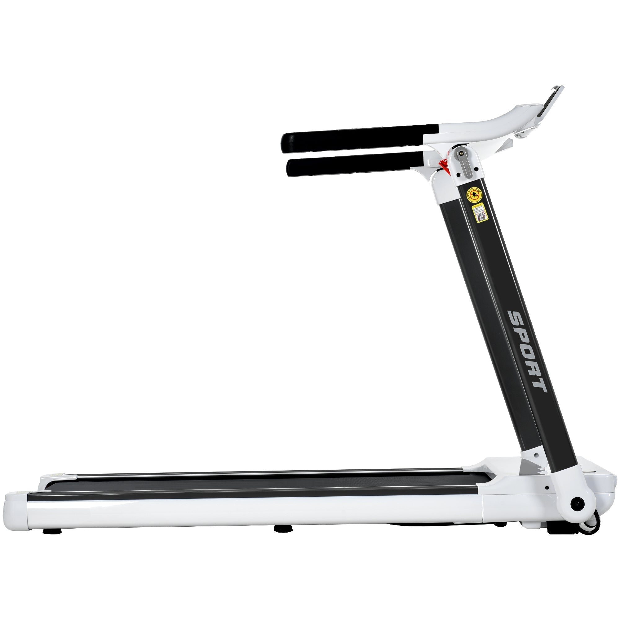 FITIME Portable Compact Treadmill with Electric Motorized 3.5HP, Bluetooth Speaker, White Metal, Medium Size
