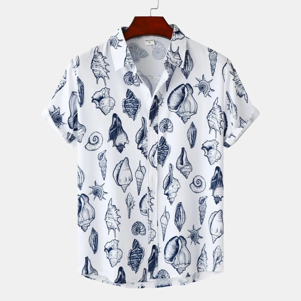 Printed Button Up Short Sleeve Shirt