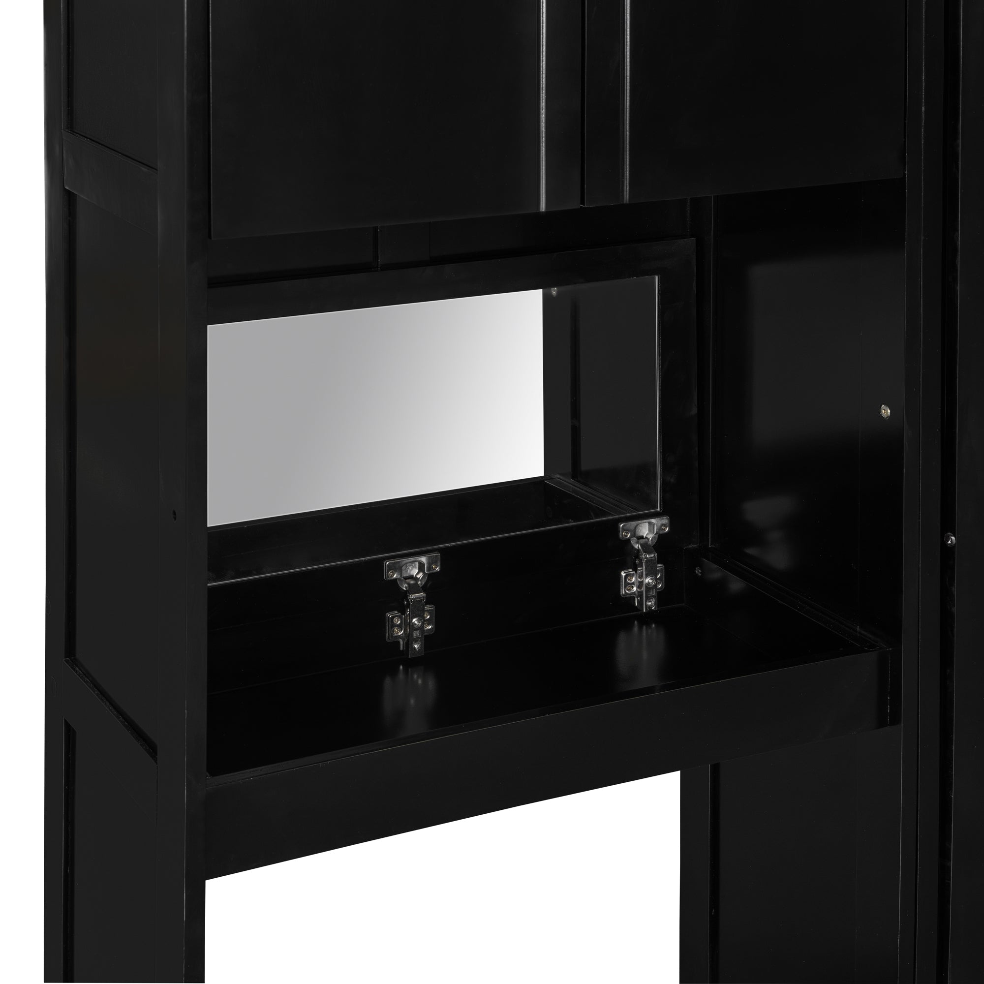 Queen Size Murphy Bed with Desk, Vanity and Cabinets, Espresso(OLD SKU: N820S00057P)