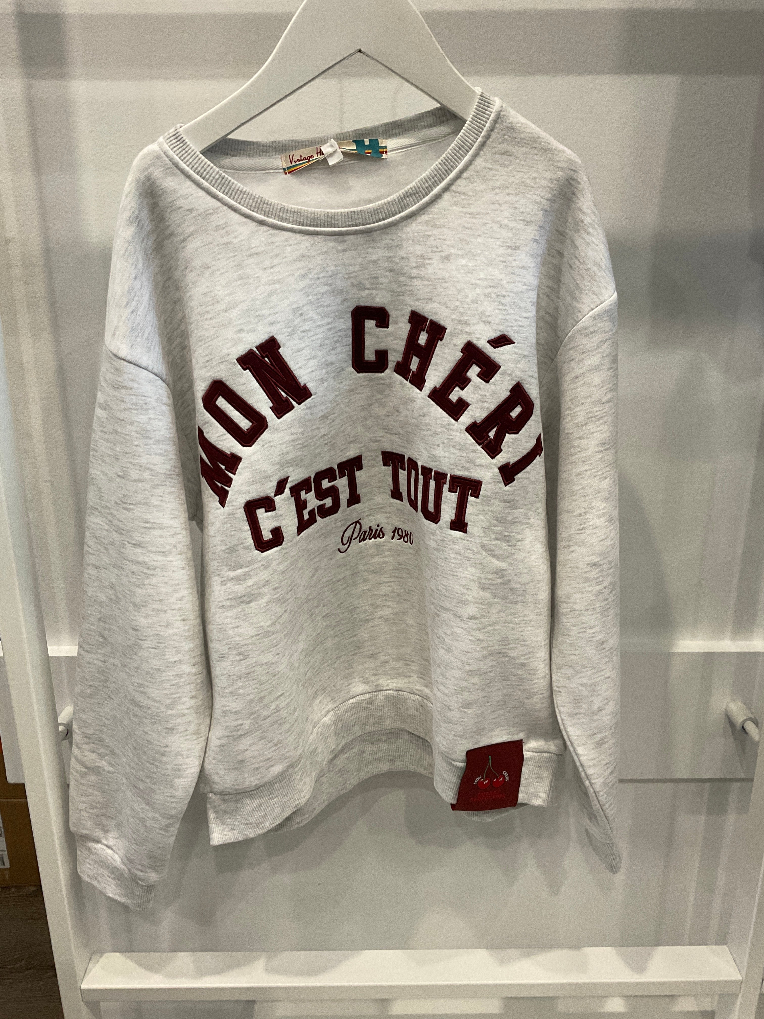 Vintage Havana - Ash Grey Mon Cheri Crewneck