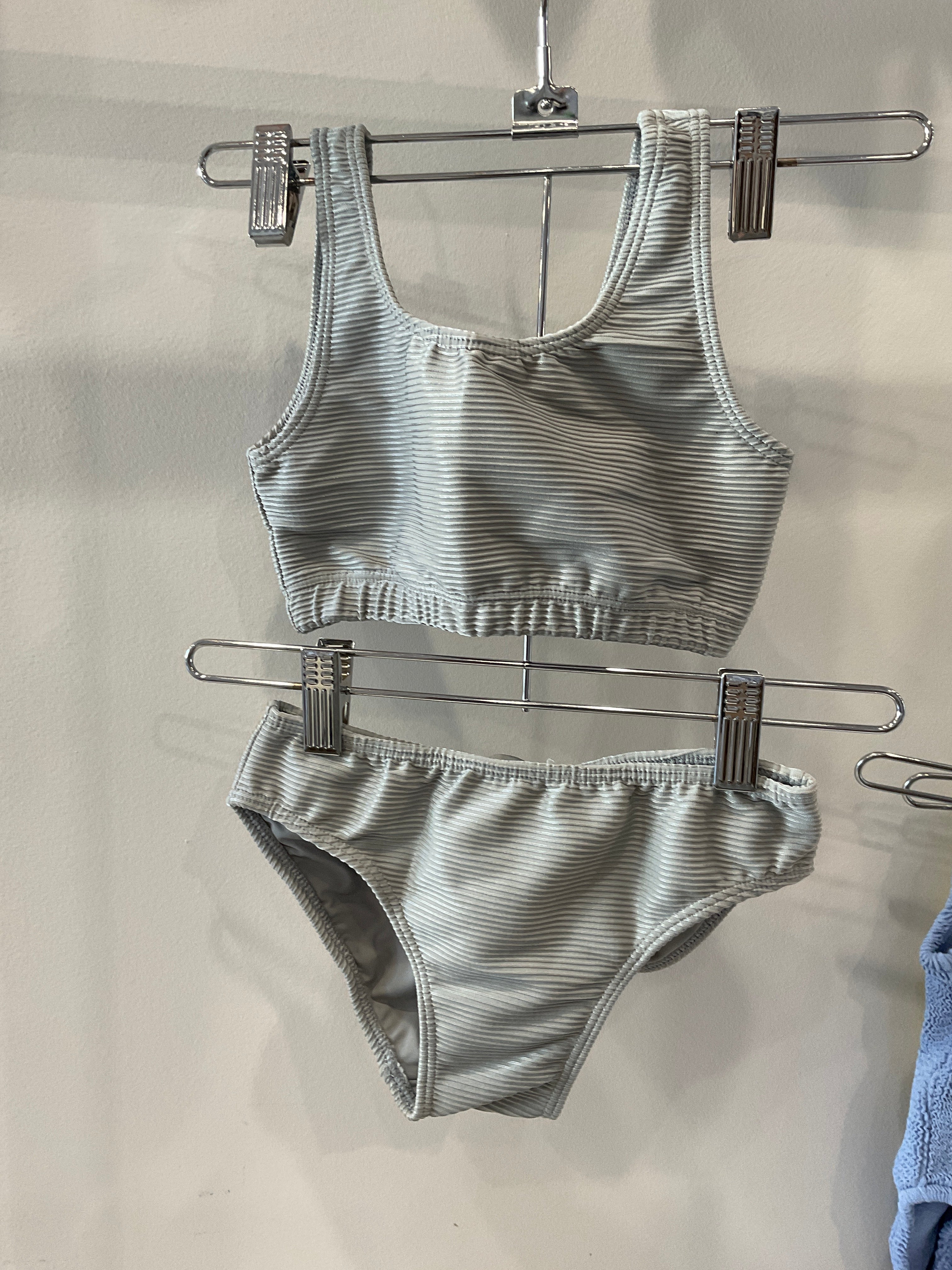 Planet Sea - 2 Pc Grey Ribbed bikini