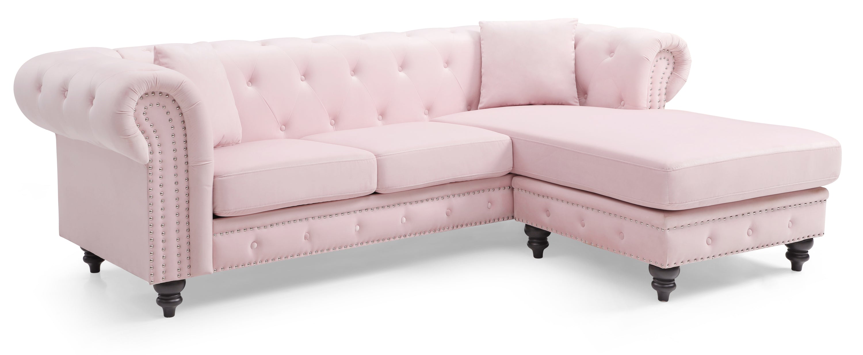 Glory Furniture Nola G0354B-SC Sofa Chaise ( 3 Boxes ) , PINK
