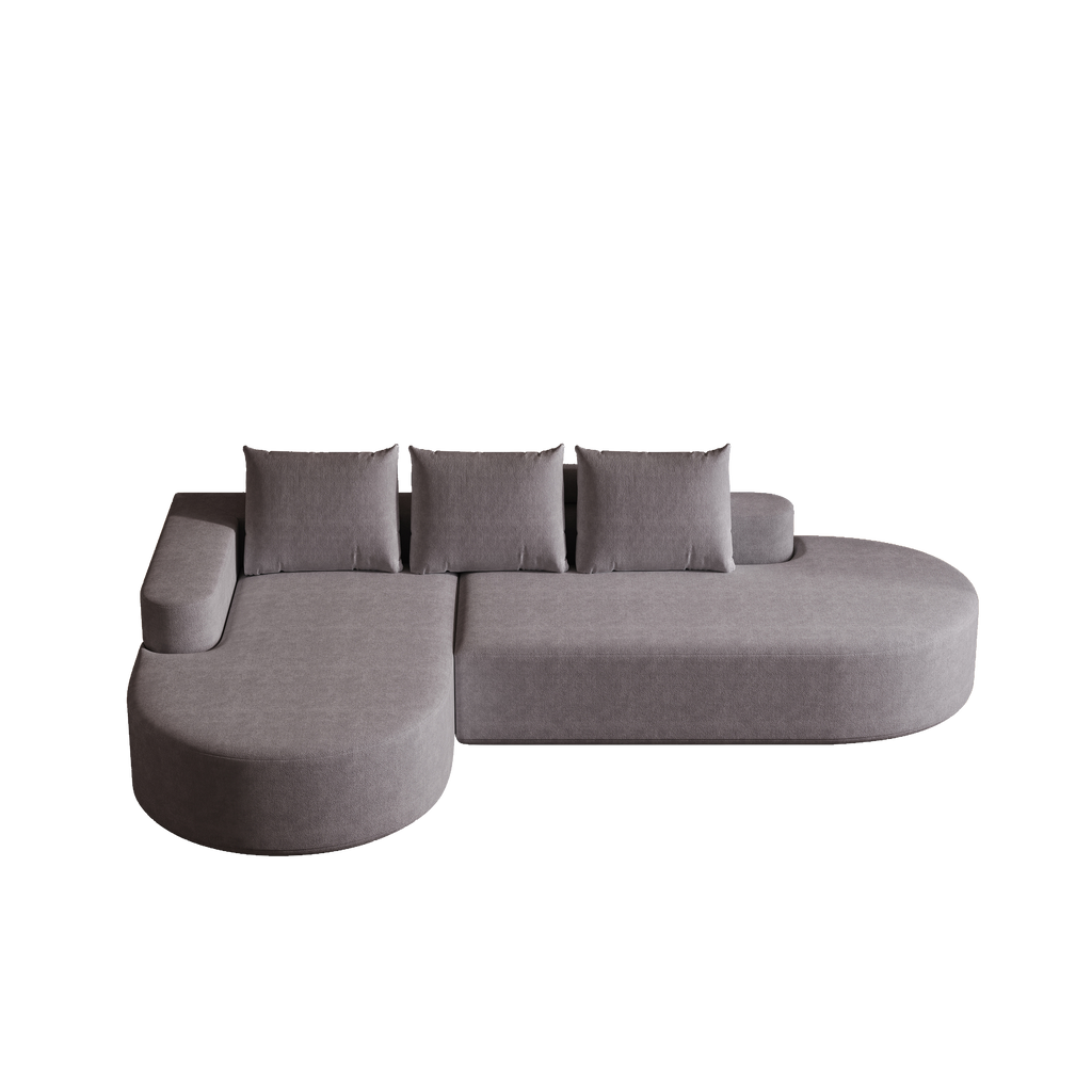 Modern Curved sofa ,Chenille Upholstered Sectional Sofa Couch Set,Modular 108.5' L Shaped Sectional Living Room Sofa Set With 3 Pillows,Free Combination Sofa Couch for Living Room,Bedroom