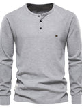 Waffle-Knit Long Sleeve T-Shirt