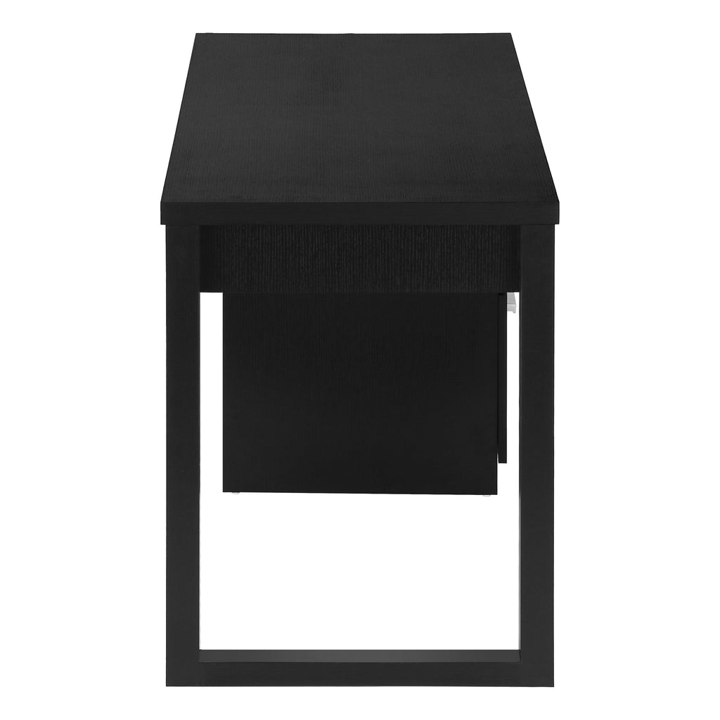Computer Desk, Home Office, Laptop, Left, Right Set-up, Storage Drawers, 48'l, Work, Black Laminate, Contemporary, Modern