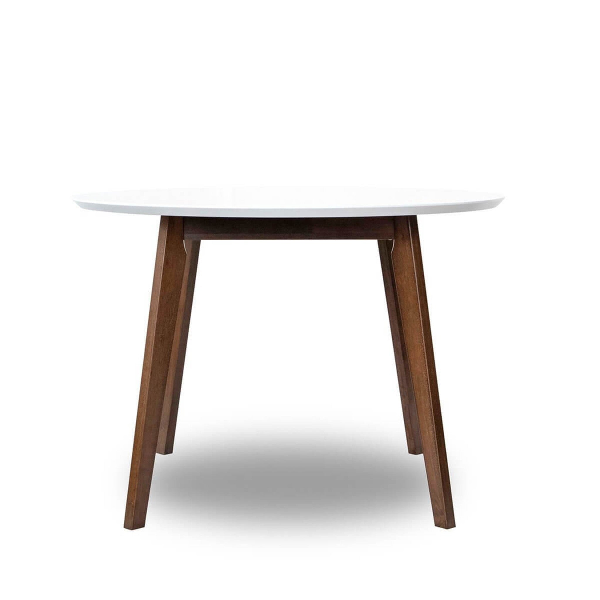 Alina Contemporary Dining Table with Smooth White Finish and Solid Wood Base 43' Diameter X 29.5' H Kitchen Dining Room Circle Dinner Pedestal Table