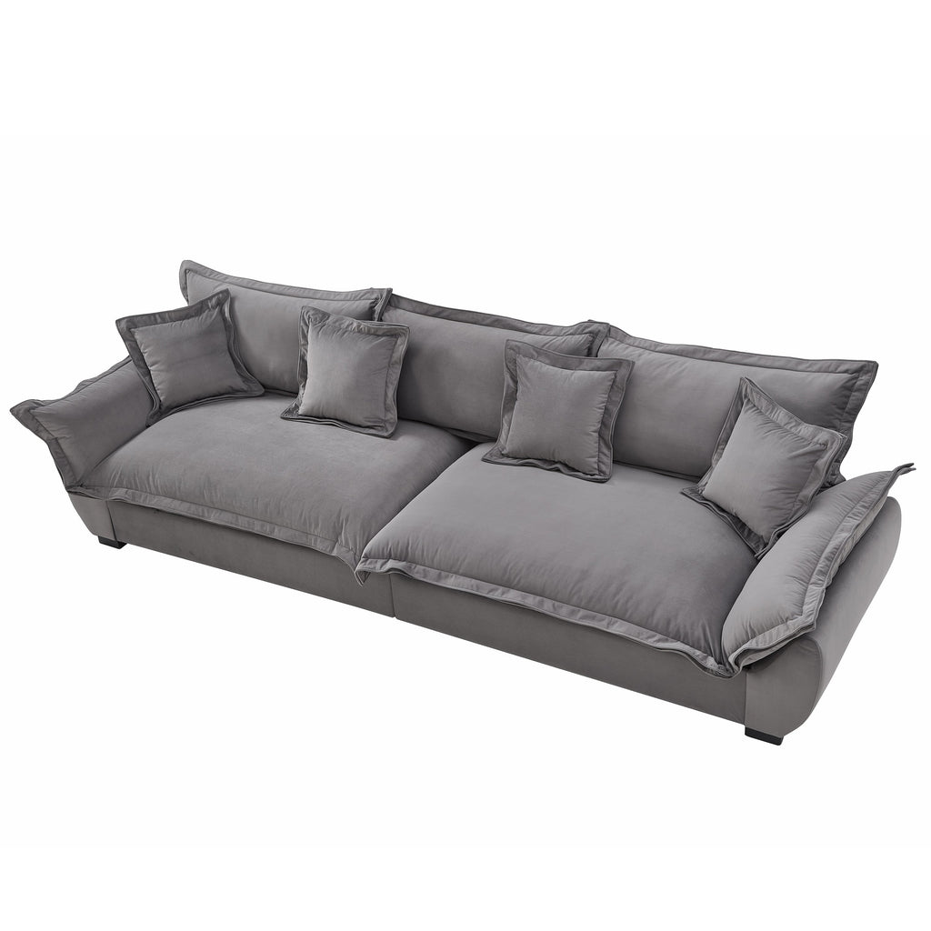 Modular Sectional Sofa, Sailing Design Sofa with Storage, Removable Backrest, Modern Deep Seat Sofa with Throw Pillows for Living Room Bedroom Apartment,Gray