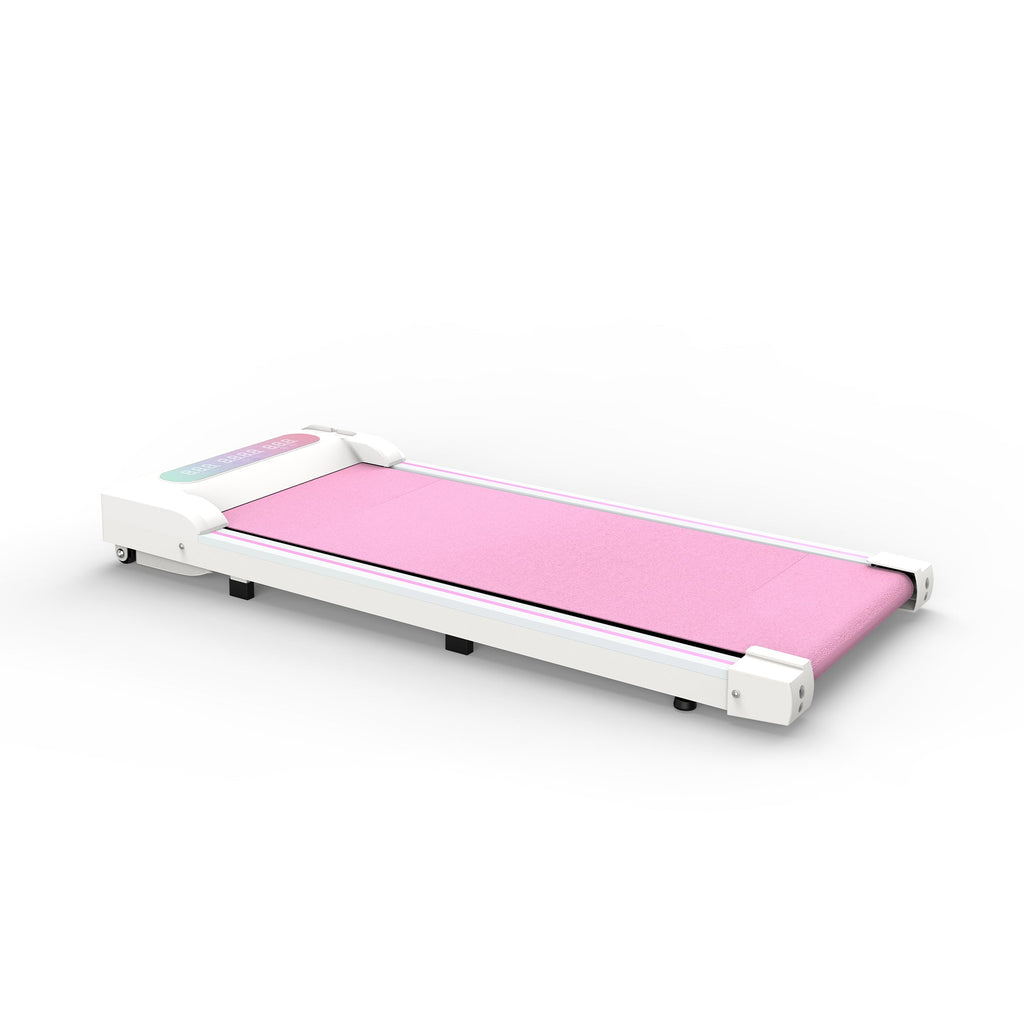Under Desk Treadmill, Walking Pad, 2 in 1 Portable Treadmill with Handle Remote Control LED Display, Walking Jogging Machine for Home Office Use Pink