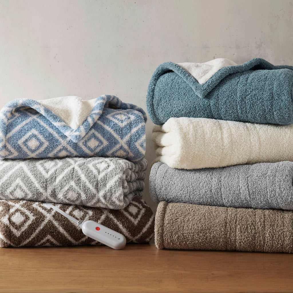 1 PCS 50x60' Dream Soft Heated Throw Grey Geo