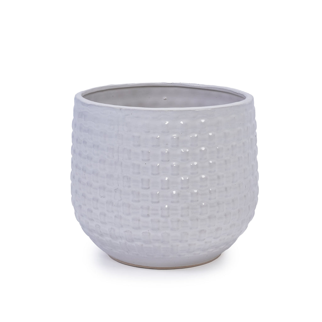3 Pieces Ceramic Flowerpot, Modern Planter for Patio, Garden or Windowsills - Matte White