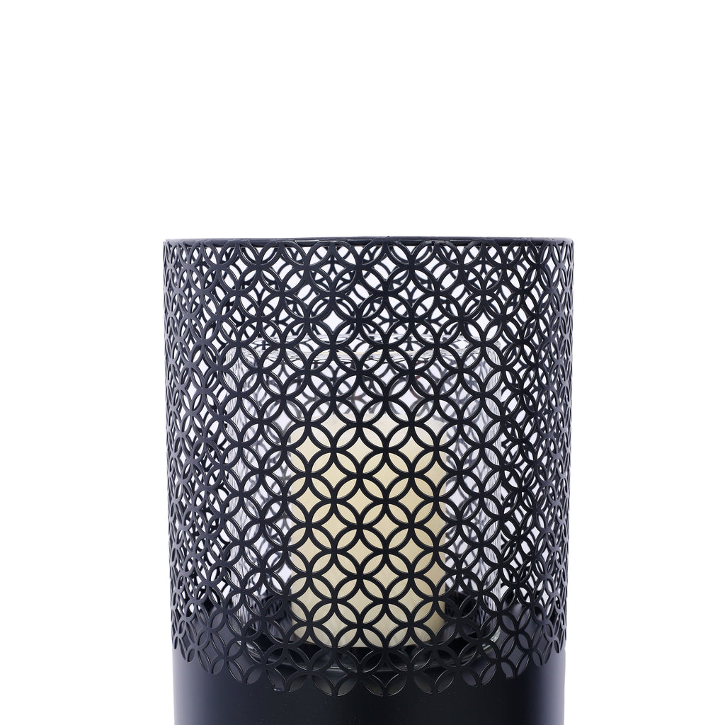 Lantern Column, Set of 2, Decorative Column for Garden in  Industrial Design, Lantern for Outdoor and Indoor, Lantern Including Candles, Oriental, 37 1/2+ 29 1/2 in