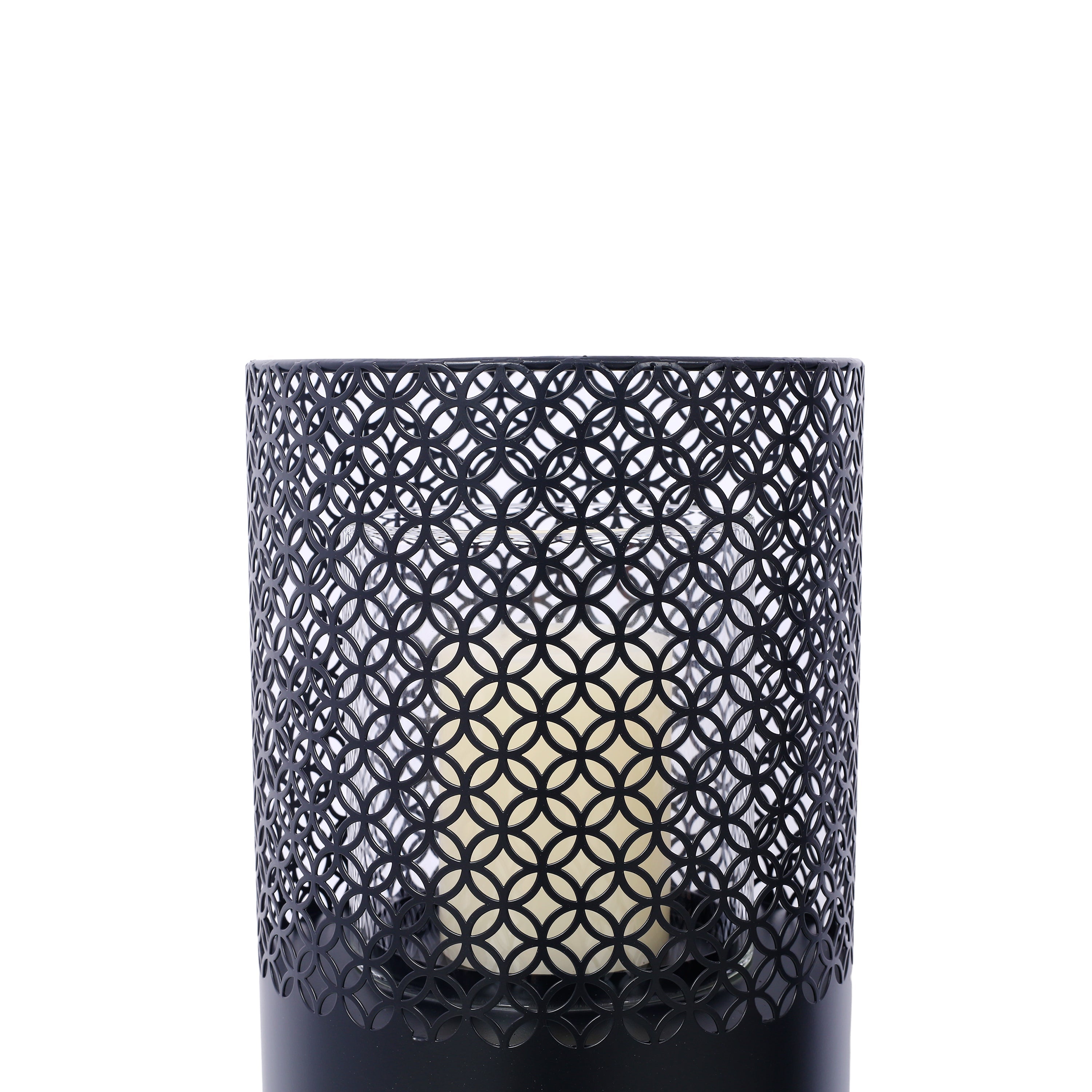 Lantern Column, Set of 2, Decorative Column for Garden in  Industrial Design, Lantern for Outdoor and Indoor, Lantern Including Candles, Oriental, 37 1/2+ 29 1/2 in