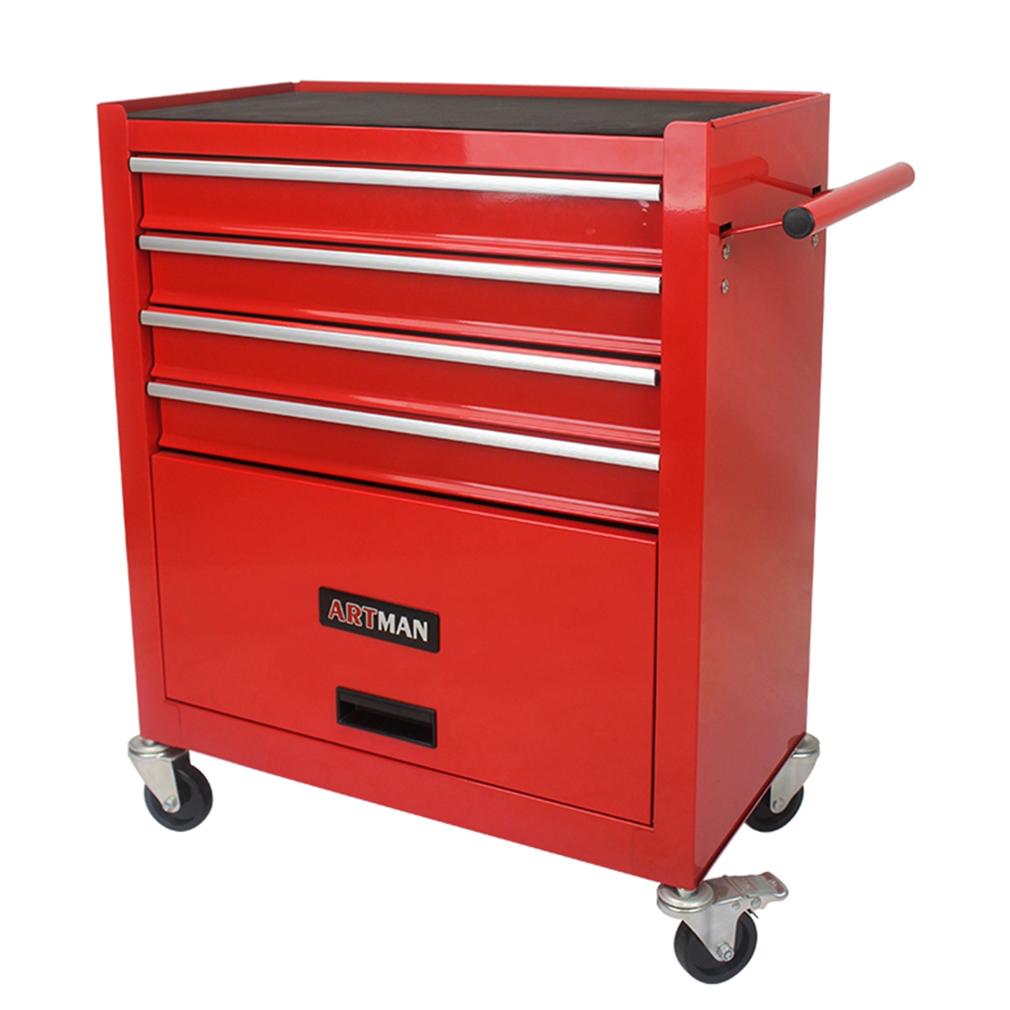 4 DRAWERS MULTIFUNCTIONAL RED TOOL CART WITH WHEELS