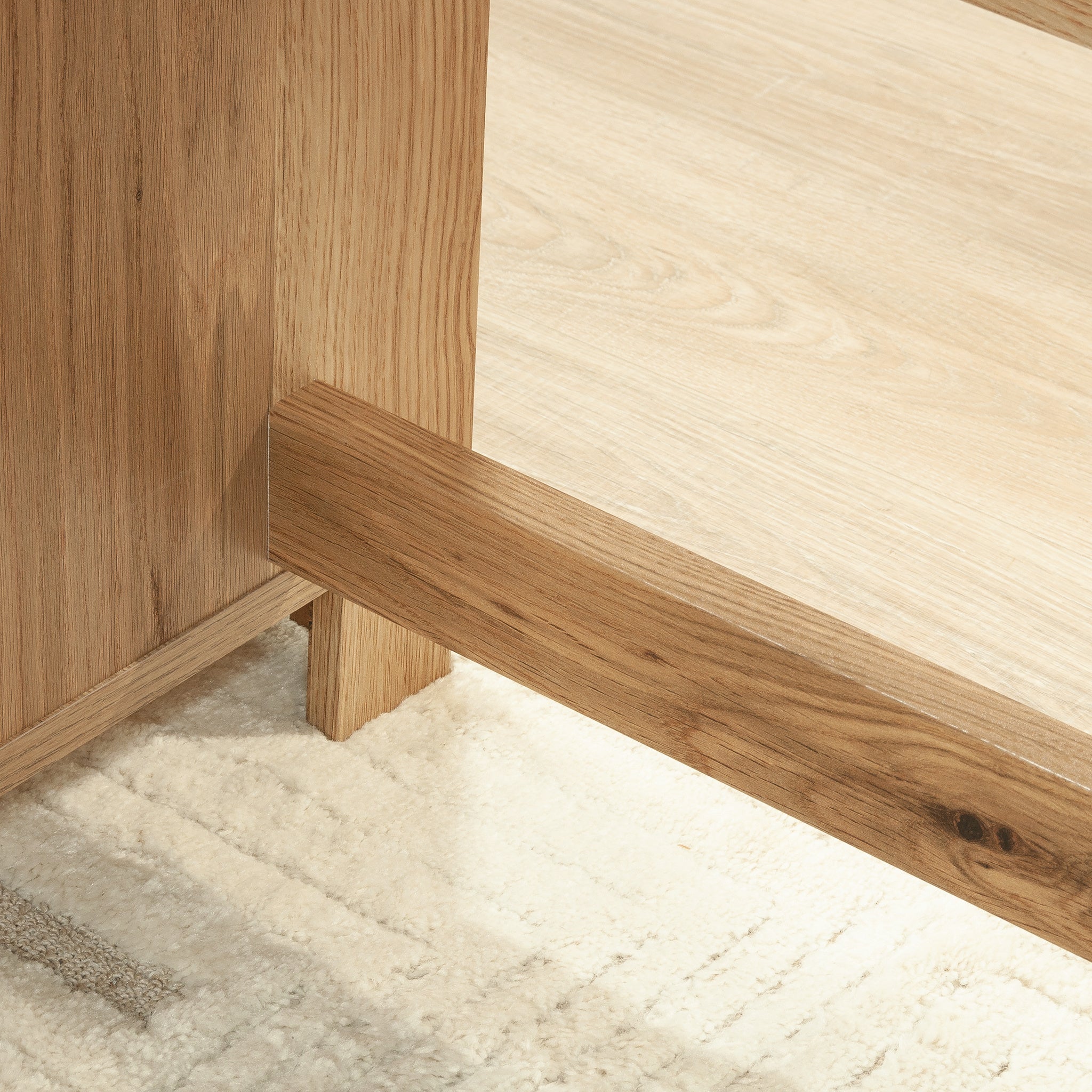 L-Shaped Desk, Brown finish