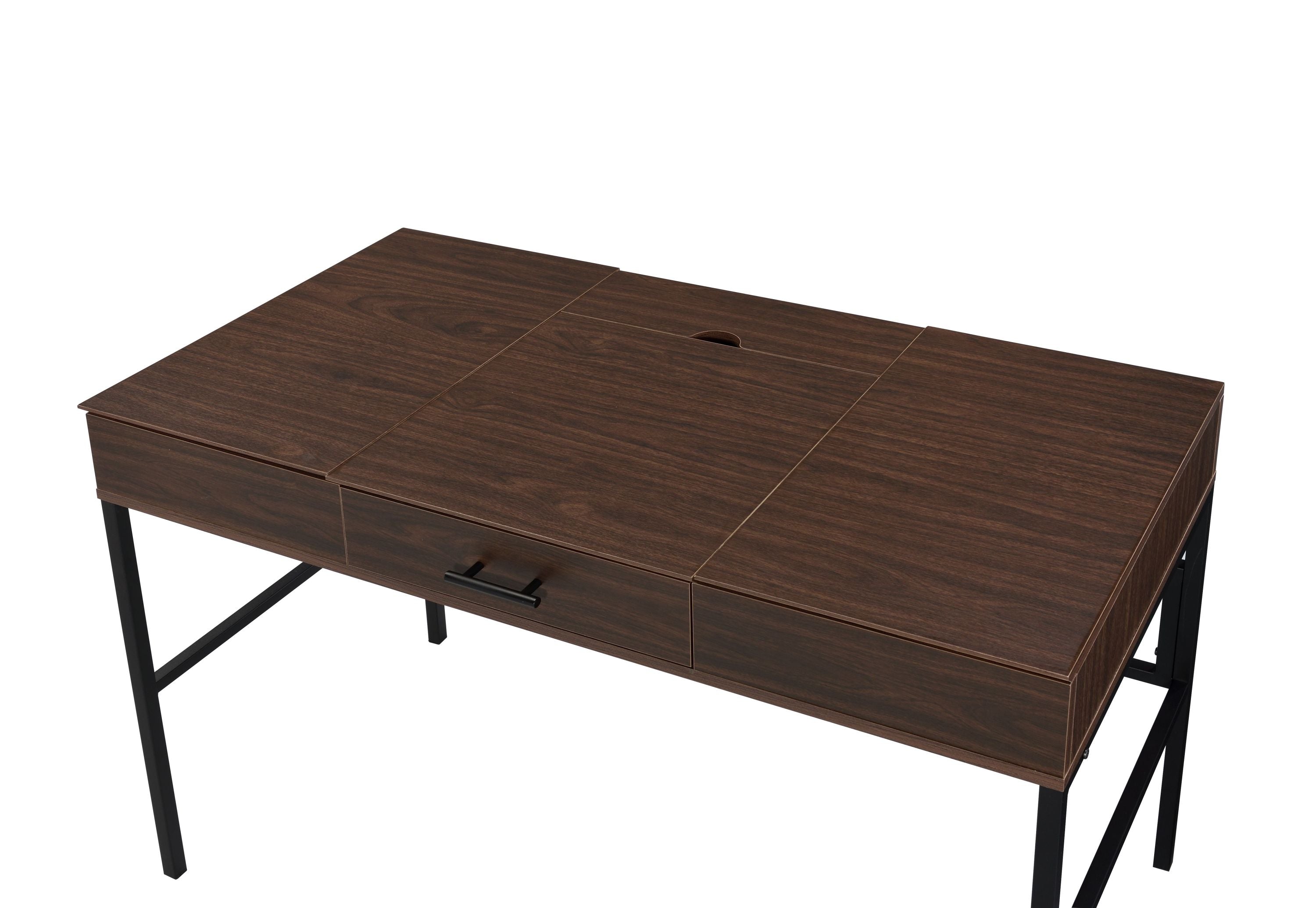 Verster Oak & Black Finish Writing Desk W/USB