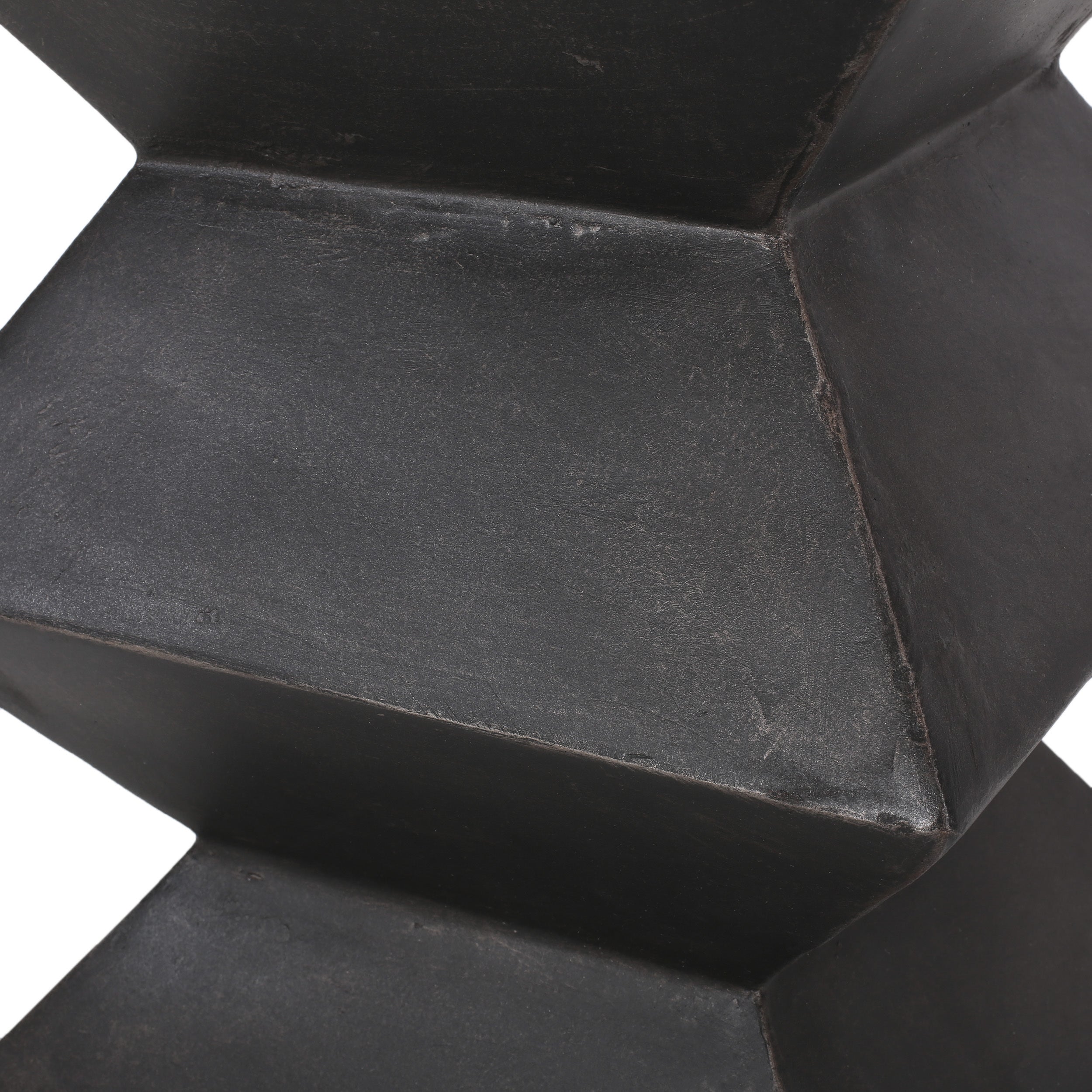 Modern Outdoor Lightweight Concrete Side Table with Geometric Design in Copper