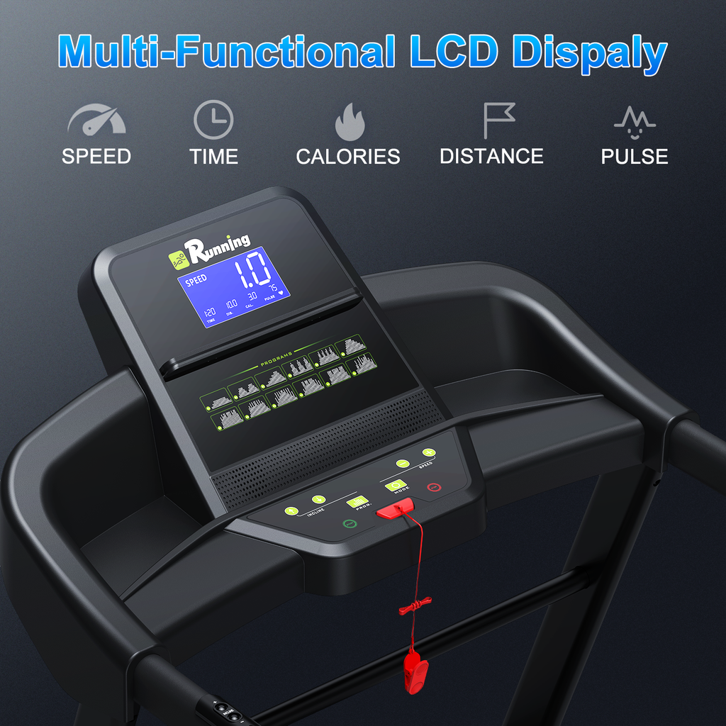 Treadmills for Home, Electric Treadmill with  Automatic Incline, Foldable 3.5HP Workout Running Machine Walking, Double Running Board Shock Absorption Pulse Sensor Bluetooth Speaker APP FITSHOW.400lbs