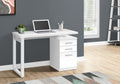 Computer Desk, Home Office, Laptop, Left, Right Set-up, Storage Drawers, 48'l, Work, White Laminate, Contemporary, Modern