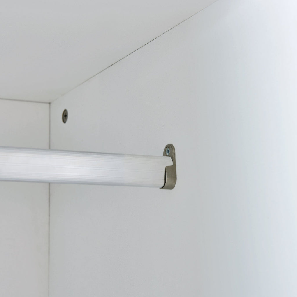 Twin Size Murphy Bed with Open Shelves and Storage Drawers,Built-in Wardrobe and Table, White
