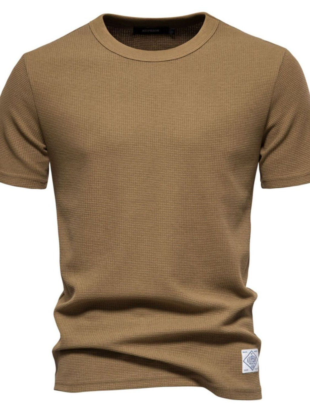 Waffle-Knit Short Sleeve T-Shirt