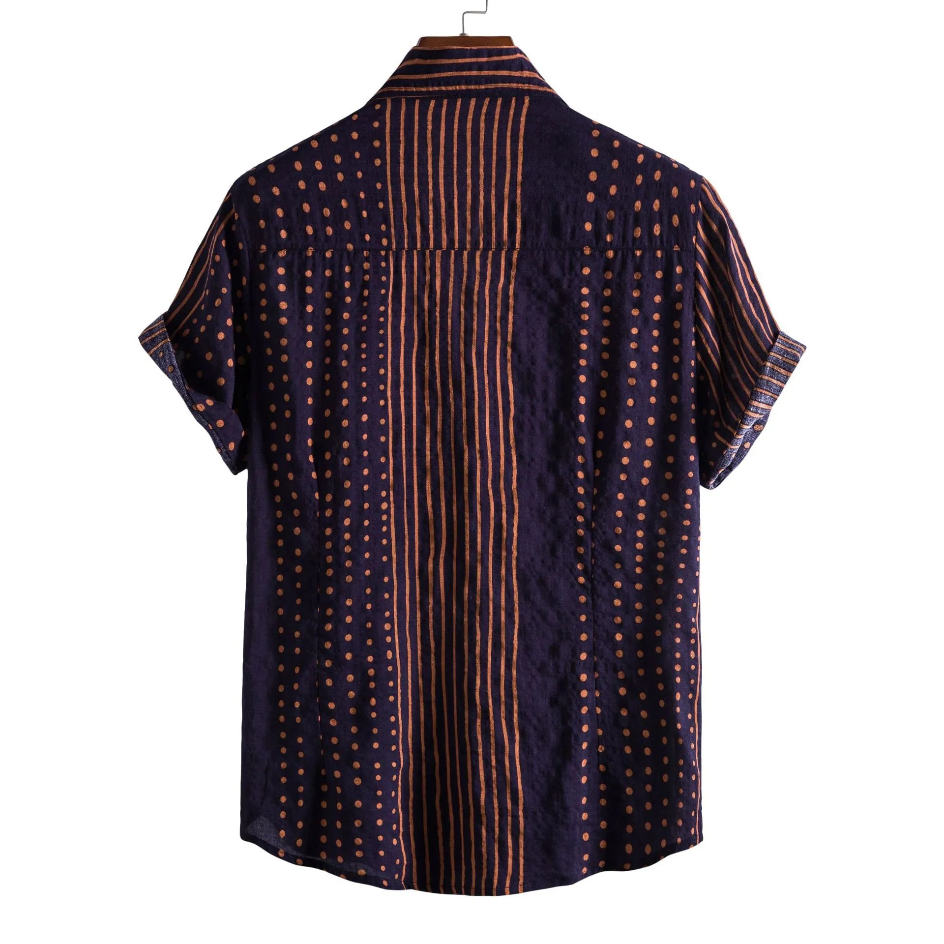Polka Dot Short Sleeve Button-Up Shirt