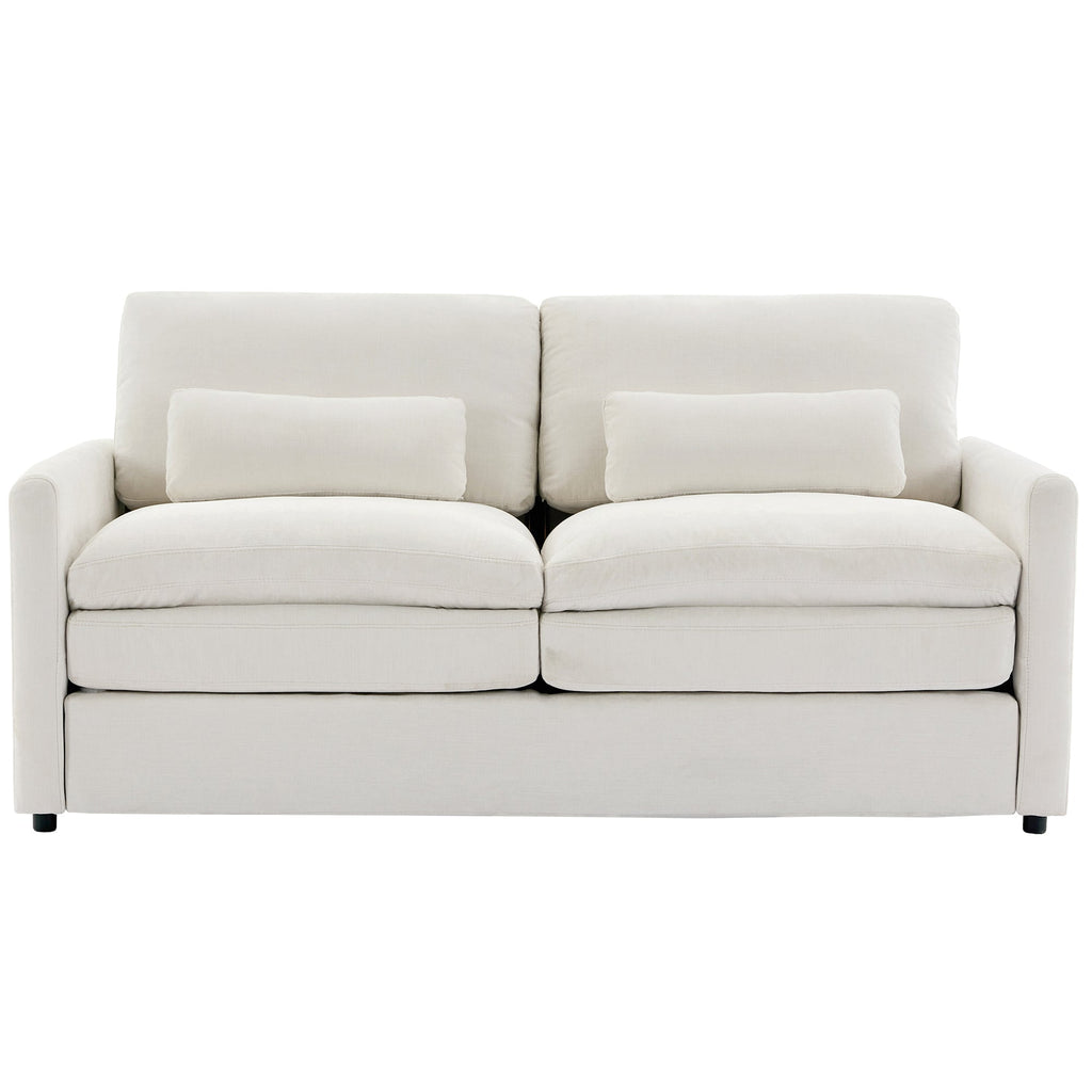 68.1' Cozy Upholstered Loveseat Sofa Oversized Comfy Comfy Cloud Sofa Double Cushion Loveseat Sofa Plush Cushion Sofa Couch for Living Room, Beige