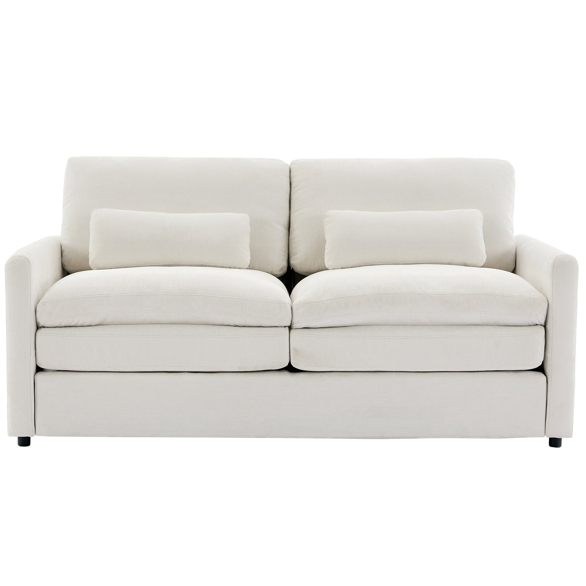 68.1' Cozy Upholstered Loveseat Sofa Oversized Comfy Comfy Cloud Sofa Double Cushion Loveseat Sofa Plush Cushion Sofa Couch for Living Room, Beige