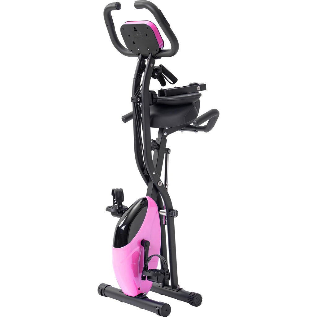 Exercise Bike,Workout Bikes for Home,Folding Stationary Bikes for Home with 16-Level Magnetic Resistance, 300LBS Capacity X-Bike Indoor Exercise Equipment with Heart Rate Sensor & LCD Monitor