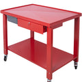 Transmission Teardown Work Station  1/2 Ton Capacity  Sloping Drain Table  Locking Drawer  Removable  Drain Basin Full-Width Lower Shelf  Four 4-Inch Caster Wheels